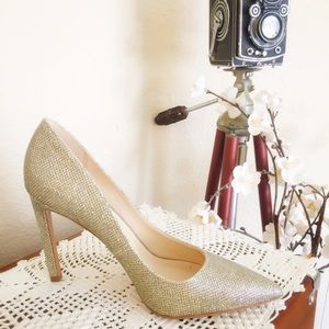 Shimmery GOLD, 4” high heels.